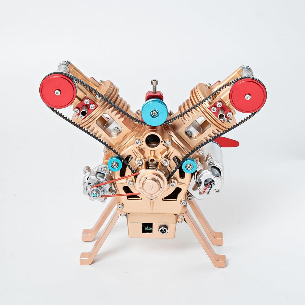 Teching Mini V2 Engine Model Kit - 217pcs DIY Mechanical Metal Assembly, Functional 3D Engine Model