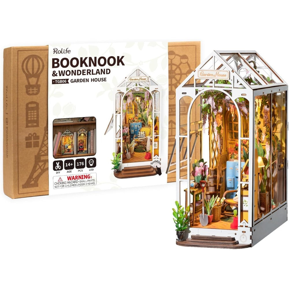 Rolife DIY Book Nook Shelf Insert - Holiday Garden House