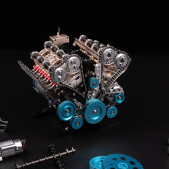 Teching V8 Engine Model kit That Runs Mechanical Metal Assembly DIY Car Engine Model Kit 500+Pcs