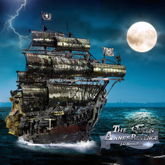 Piececool 3D Metal Puzzles for Adults, The Queen Anne's Revenge Pirate Ship Model Kits 439pcs