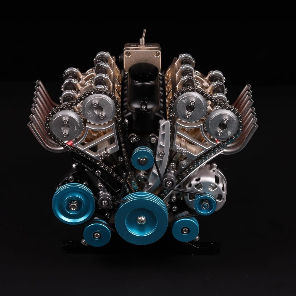 Teching V8 Engine Model kit That Runs Mechanical Metal Assembly DIY Car Engine Model Kit 500+Pcs