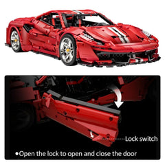 CADA Ferrari 488 Racing Car Building Blocks Red 3187pcs