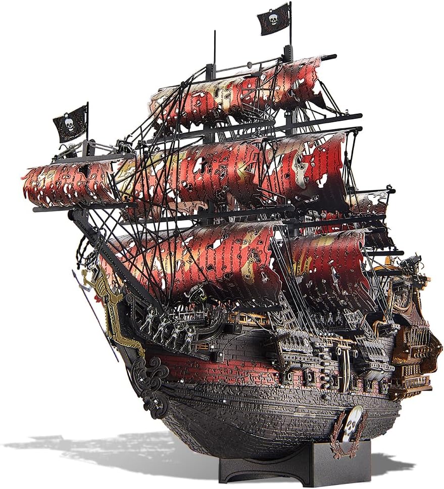 Piececool 3D Metal Puzzles for Adults, The Queen Anne's Revenge Pirate Ship Model Kits 439pcs