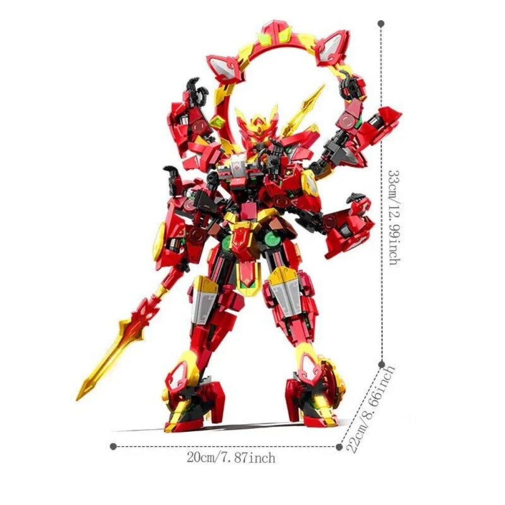 Nezha God of War Transforming Mech Assemblage 3D Building Blocks 1207pcs