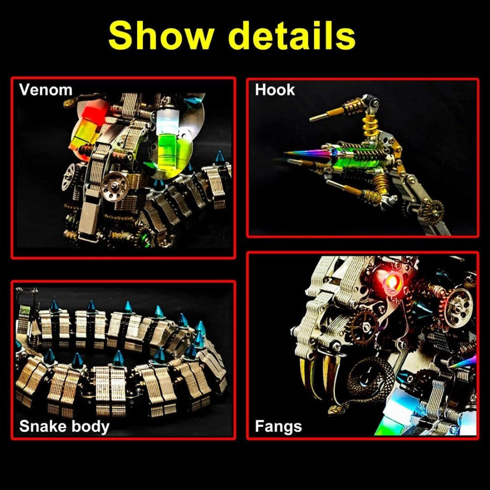 3D Steampunk Metal Snake Puzzle Model Kit 1000 Pieces