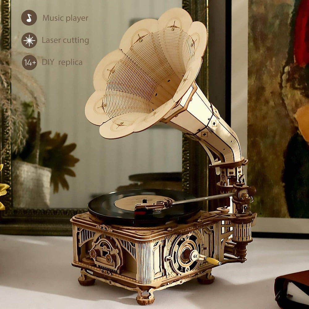 ROKR 3D Wooden Puzzles Gramophone for Adults