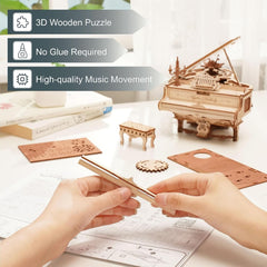 ROKR DIY 3D Wooden Puzzles Piano Model Kit for Adults 223pcs