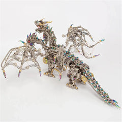 Three-Headed Intelligential Dragon 3d Metal Assembly Puzzle Kits For Kid Adults 2900pcs