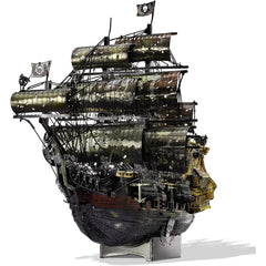 Piececool 3D Metal Puzzles for Adults, The Queen Anne's Revenge Pirate Ship Model Kits 439pcs