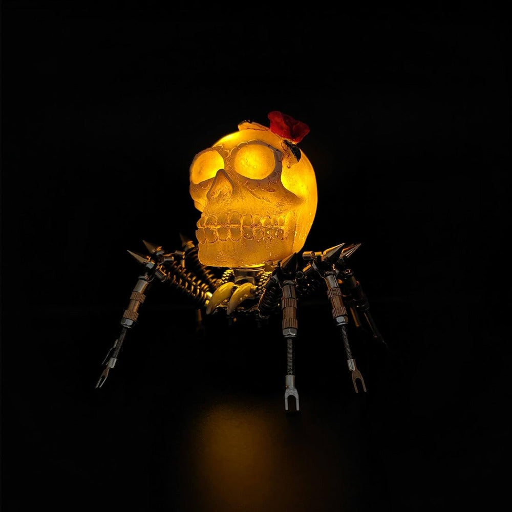 3D Metal Puzzle Skull Spider Night Light Steampunk Halloween Decor 200+ PCS