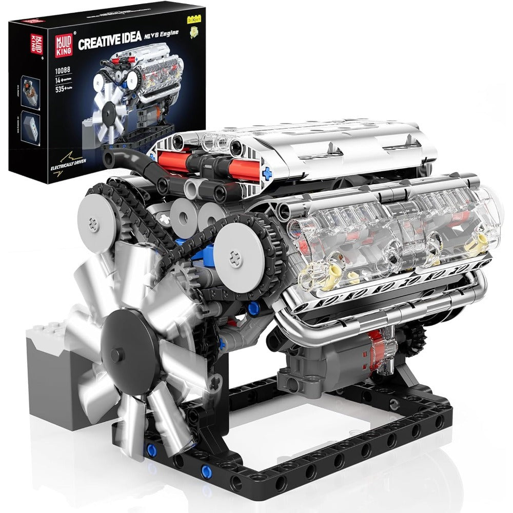 Mould King 10088 STEM Mini V8 Engine Kit Engine Building Blocks 535pcs