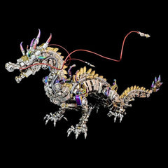 Mechanical 3D Metal Puzzles Chinese Dragon for Adults with Light 1300pcs