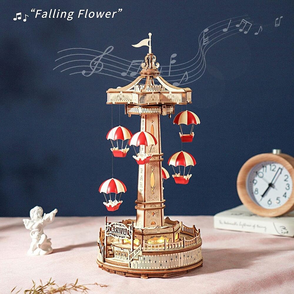 ROKR 3D Electro Mechanical Wooden Puzzle, Parachute Tower 184pcs